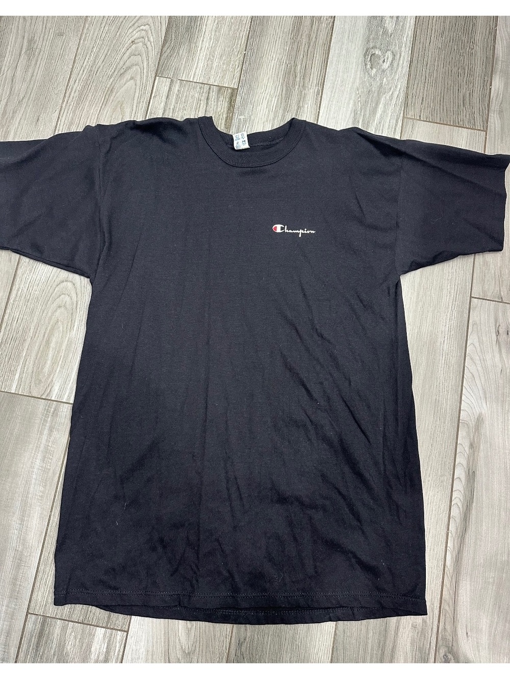 Vintage 90s Champion Men's Black Cotton T-Shirt X-Large